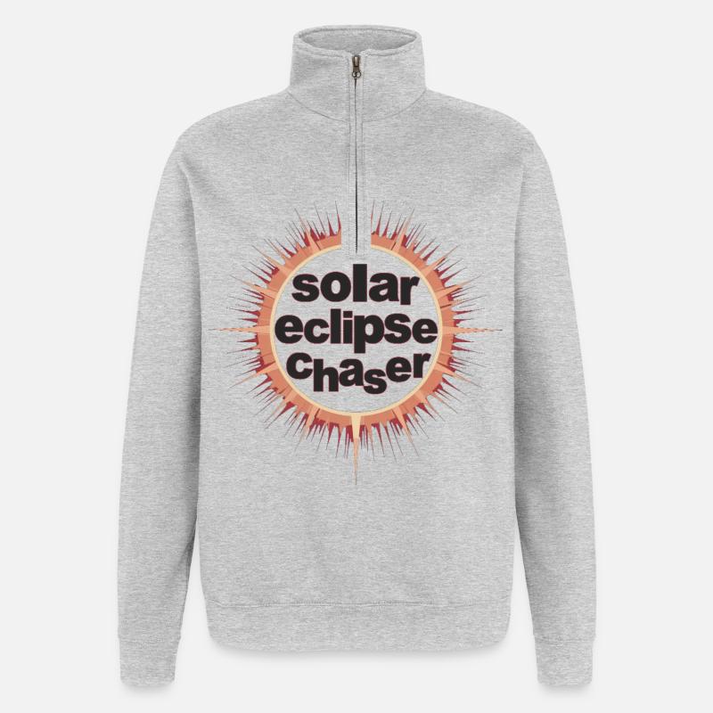 Solar eclipse chaser - Quarter-Zip Sweatshirt - heather grey