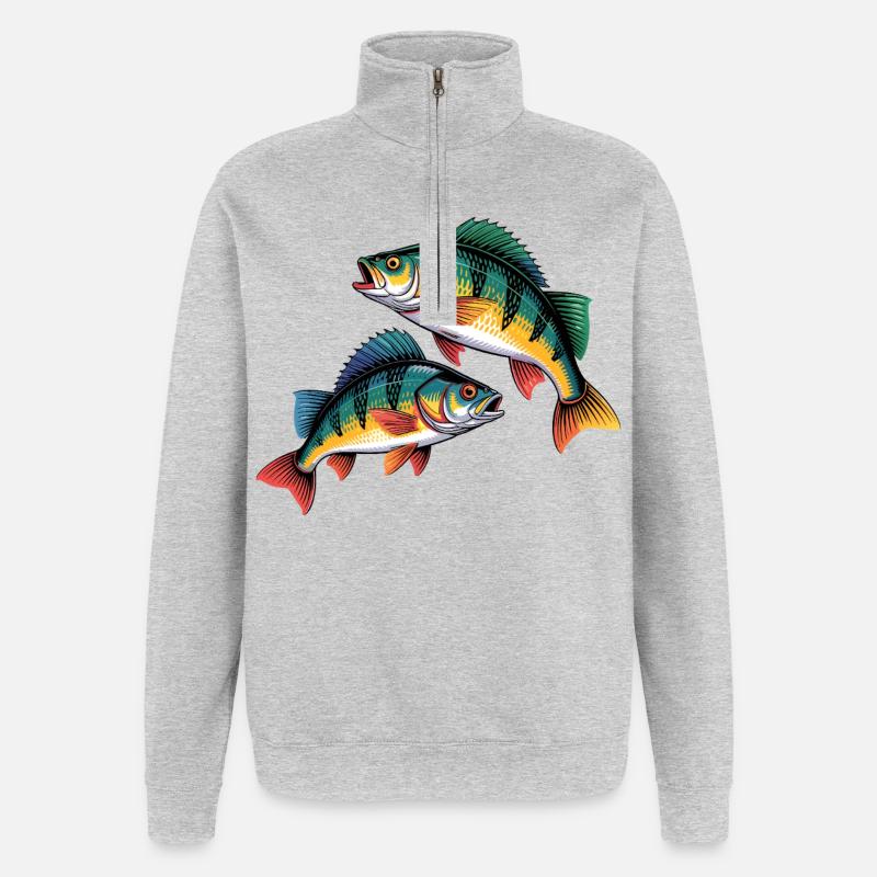 two perch - Quarter-Zip Sweatshirt - heather grey