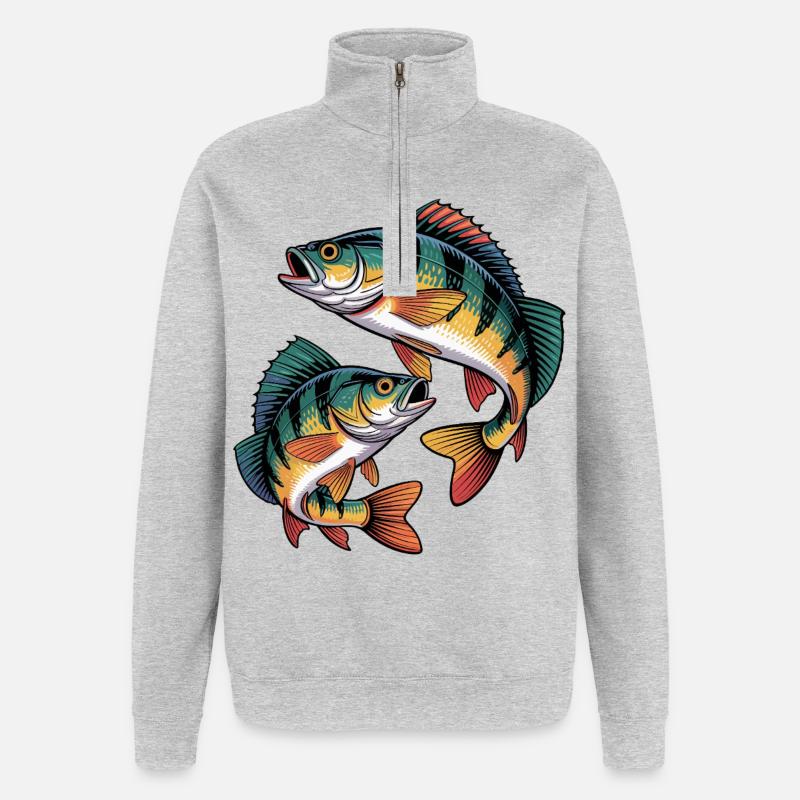 two perch - Quarter-Zip Sweatshirt - heather grey