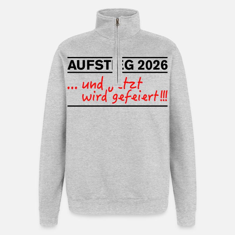 Aufsteiger 2026 Aufstieg jetzt wird gefeiert - Quarter-Zip-Sweatshirt - Grau meliert
