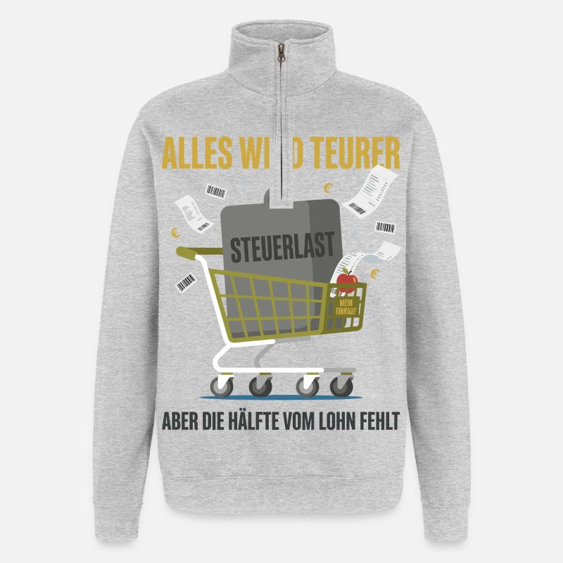 Everything is getting more expensive - Quarter-Zip Sweatshirt - heather grey