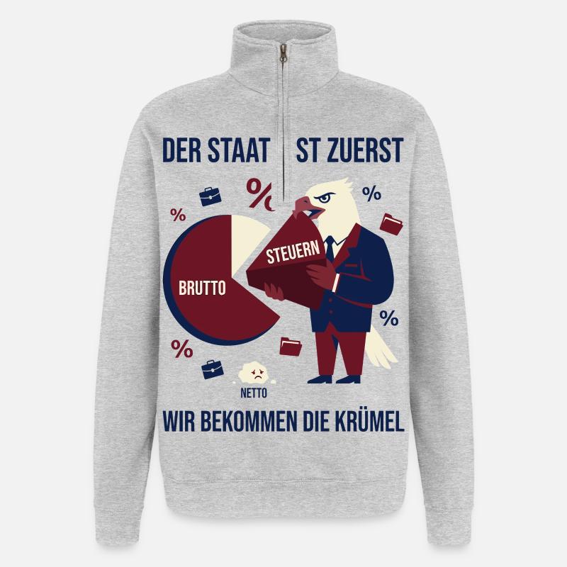 The state eats first - Quarter-Zip Sweatshirt - heather grey