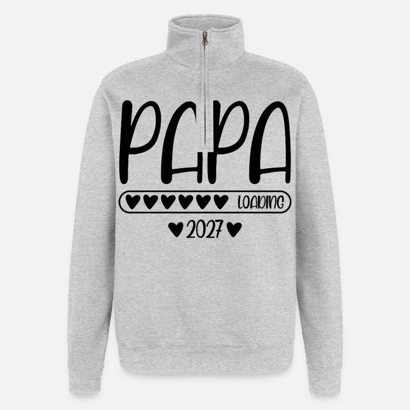 Papa 2027 loading - Quarter-Zip Sweatshirt - heather grey