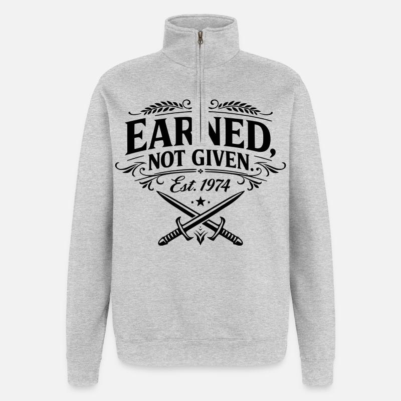 Earned not Given - Quarter-Zip-Sweatshirt - Grau meliert