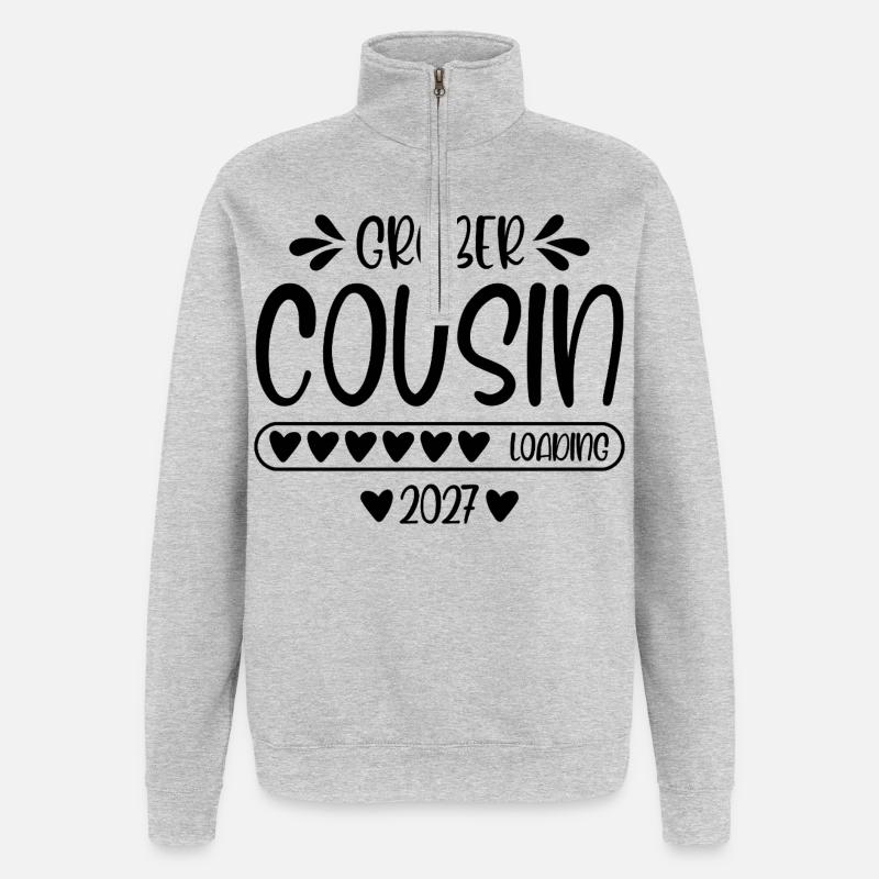 Großer Cousin 2027 loading - Quarter-Zip-Sweatshirt - Grau meliert