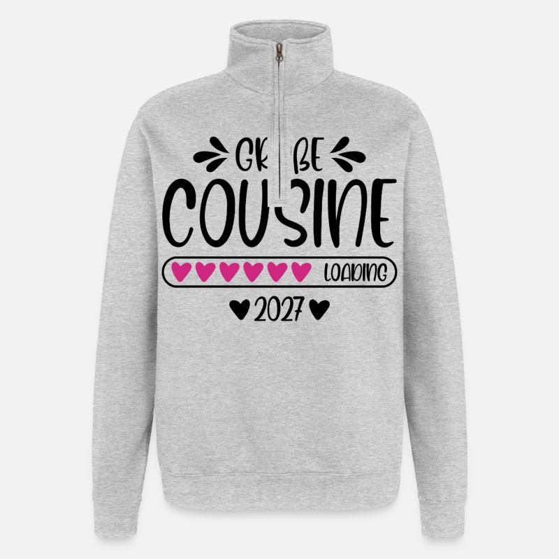 Große Cousine 2027 loading - Quarter-Zip-Sweatshirt - Grau meliert