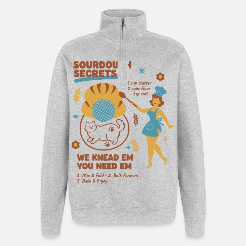 Sourdough Secrets Bread Baking Baker Sourdough - Quarter-Zip Sweatshirt - heather grey