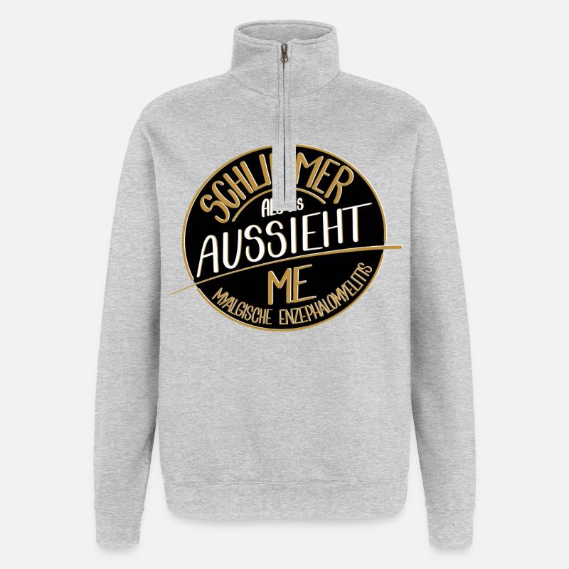 Schlimmer als es aussieht, ME  - Quarter-Zip-Sweatshirt - Grau meliert