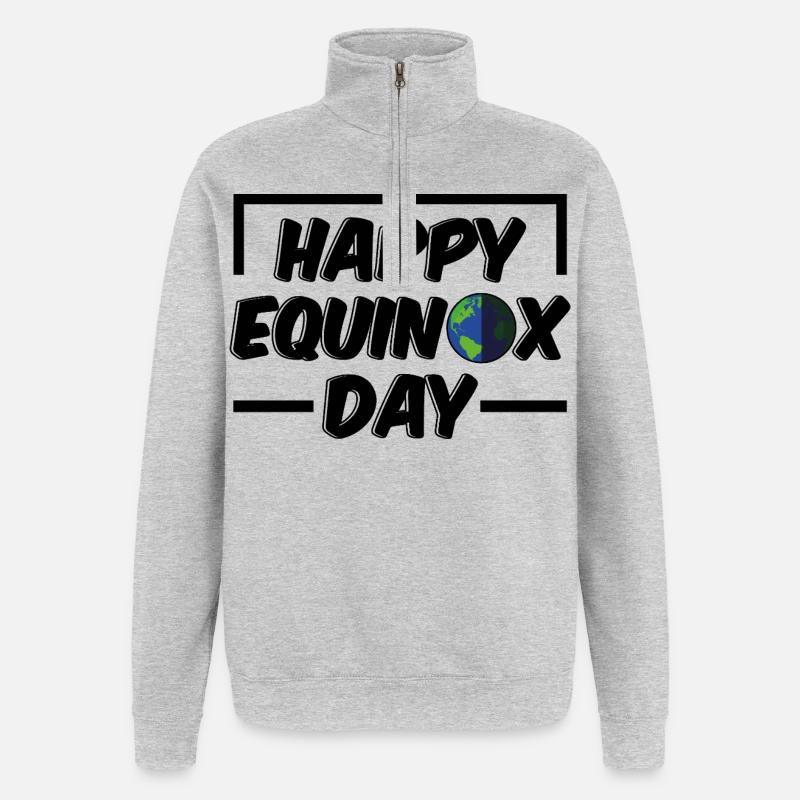 Joyeux jour de l’équinoxe Bénédictions d’Ostara - Sweat à zip 1/4 - gris chiné