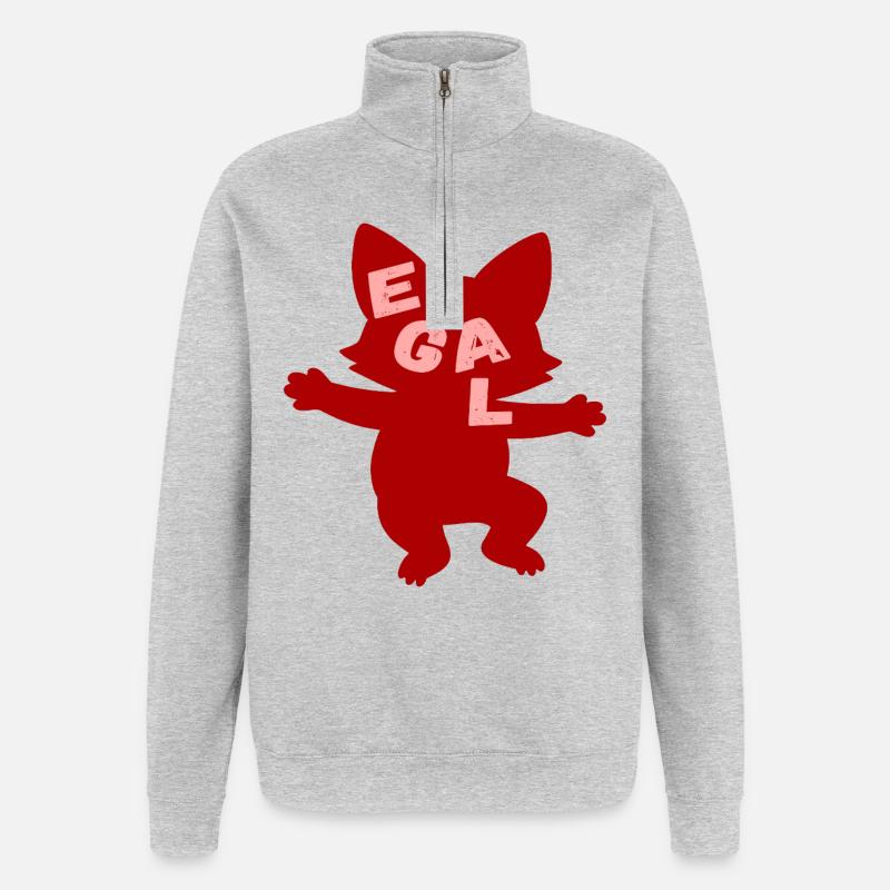 Fuchs Peu importe la légèreté - Sweat à zip 1/4 - gris chiné