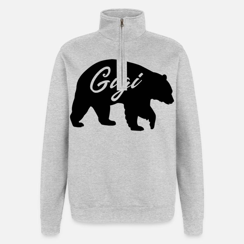 Gigi Bär süßes Oma-Hemd-Geschenk - Quarter-Zip-Sweatshirt - Grau meliert