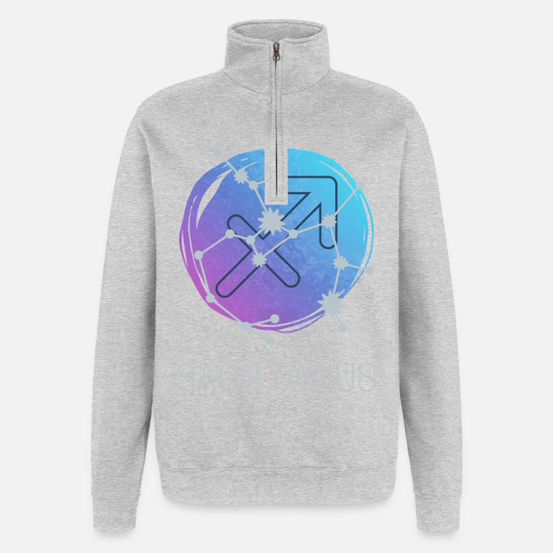 Sagittaire Sagittaire Conception du zodiaque - Sweat à zip 1/4 - gris chiné