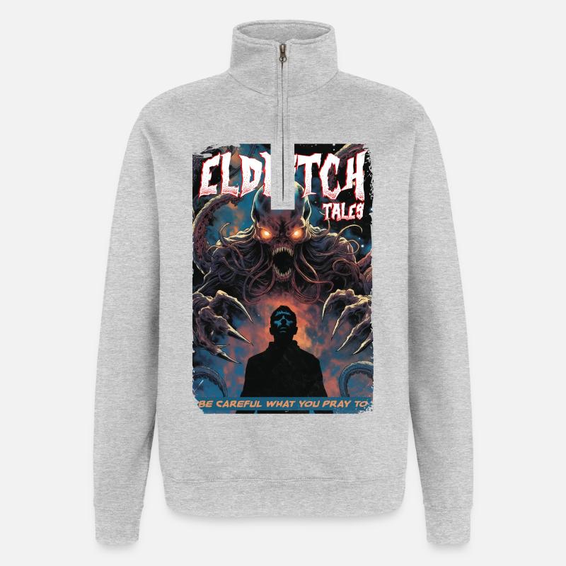 Eldritch Tales Tentacule Shadow Tee - Sweat à zip 1/4 - gris chiné