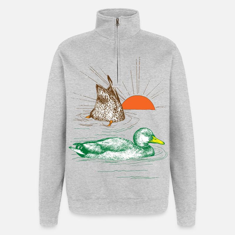 MALLARDS - Sweatshirt med 1/4 lynlås - grå meleret