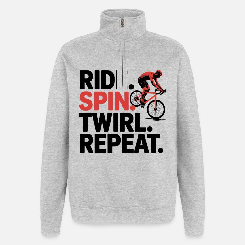 Ritt als Kunst - Quarter-Zip-Sweatshirt - Grau meliert