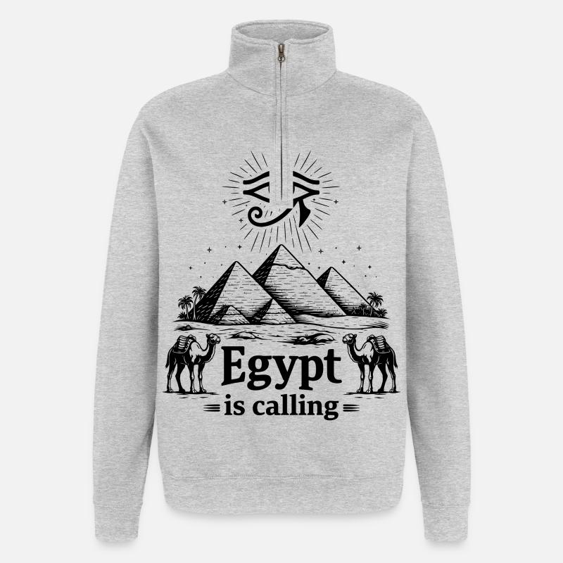 Egypt is calling Pharaoh Egypt Holidays - Quarter-Zip Sweatshirt - heather grey