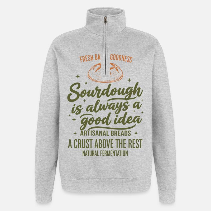 Sourdough Bread Baking Baker Sourdough Starter - Quarter-Zip Sweatshirt - heather grey