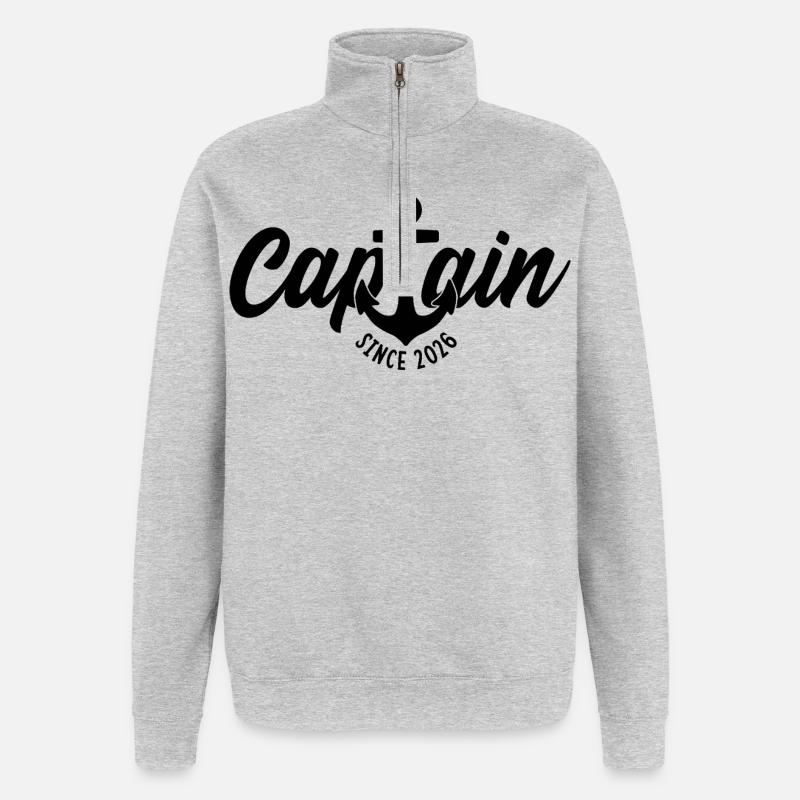 CAPITAINE DEPUIS 2026 - Sweat à zip 1/4 - gris chiné