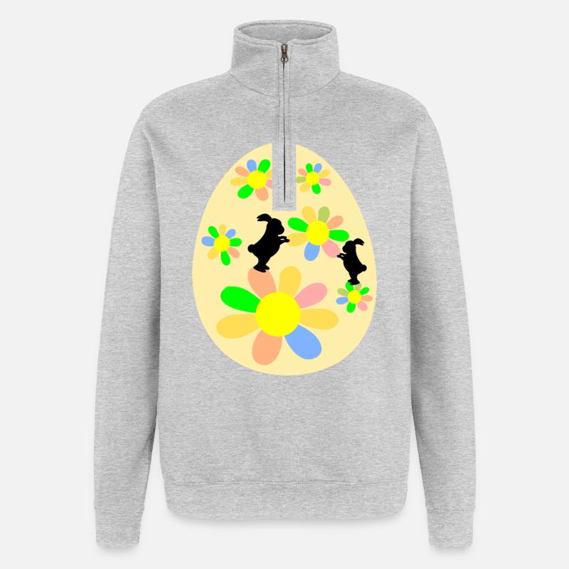 Easter Eggs Easter Bunny - Quarter-Zip Sweatshirt - heather grey