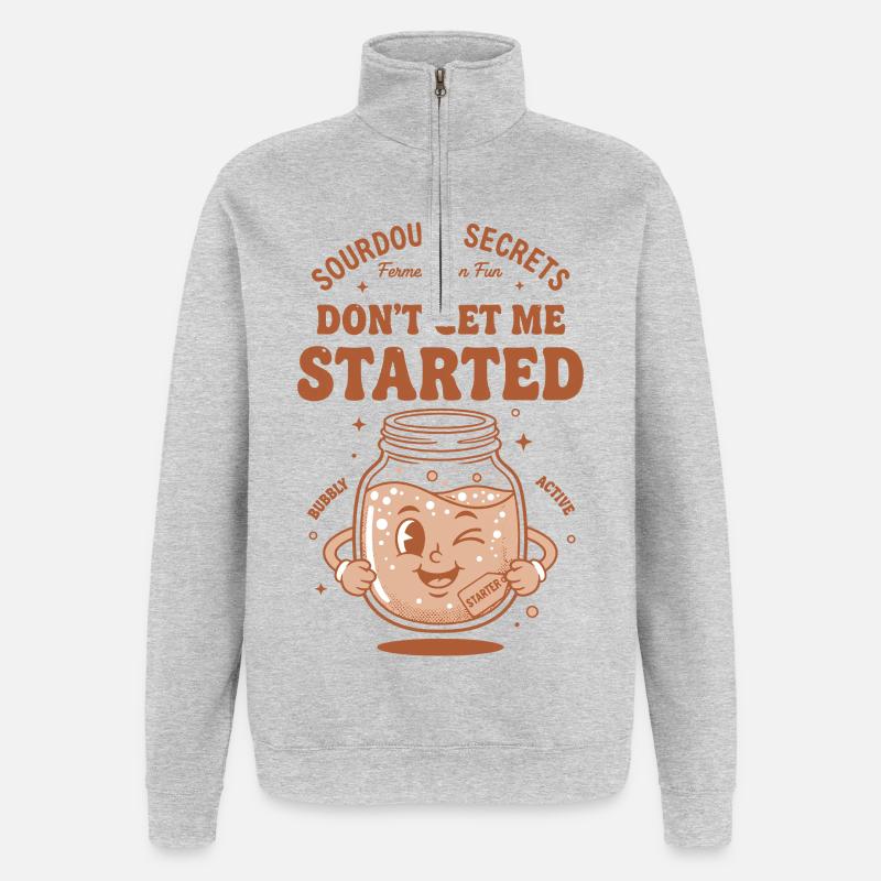 Sourdough Bread Baking Baker Starter - Quarter-Zip Sweatshirt - heather grey