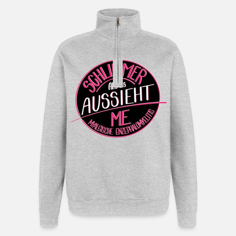 Schlimmer als es aussieht, M.E. - Quarter-Zip-Sweatshirt - Grau meliert