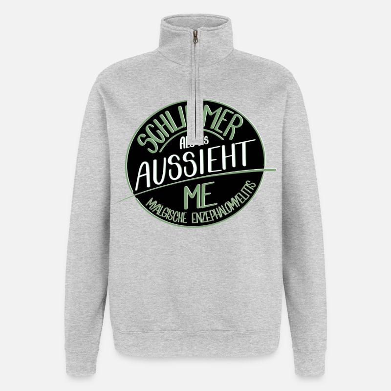 Schlimmer als es aussieht, M.E.  - Quarter-Zip-Sweatshirt - Grau meliert