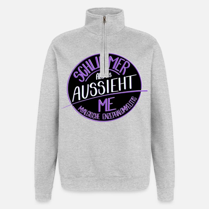 Schlimmer als es aussieht, M.E.  - Quarter-Zip-Sweatshirt - Grau meliert