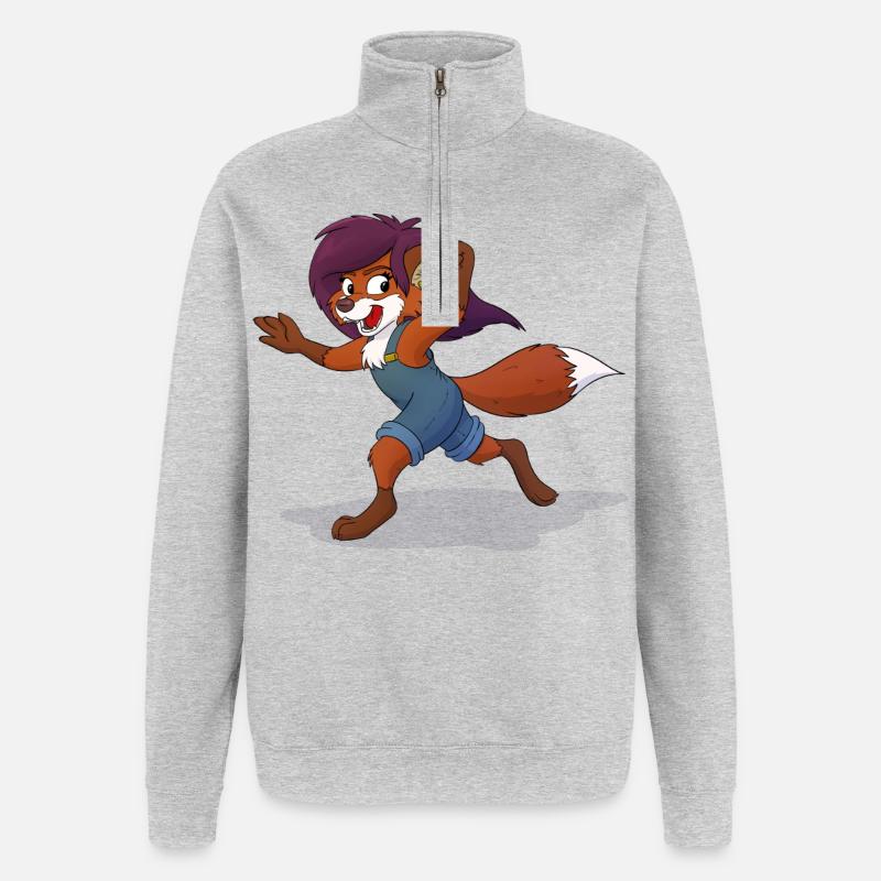 Gui de Vettirfolk - Sweat à zip 1/4 - gris chiné