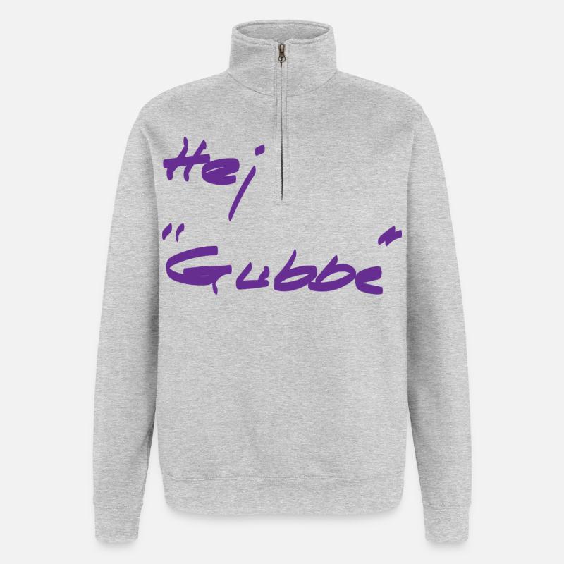 Begrüßung - anders - schwedisch - Quarter-Zip-Sweatshirt - Grau meliert
