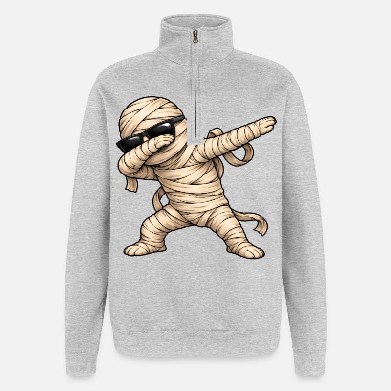 Dabbing Mummy - Quarter-Zip Sweatshirt - heather grey