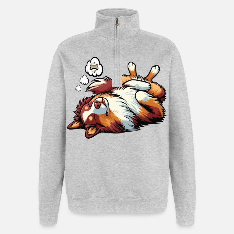 Australian Shepherd Aussie Aussiebesitzer Aussies - Quarter-Zip-Sweatshirt - Grau meliert