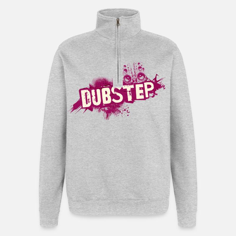 Dubstep-Graffiti-Grunge - Quarter-Zip-Sweatshirt - Grau meliert
