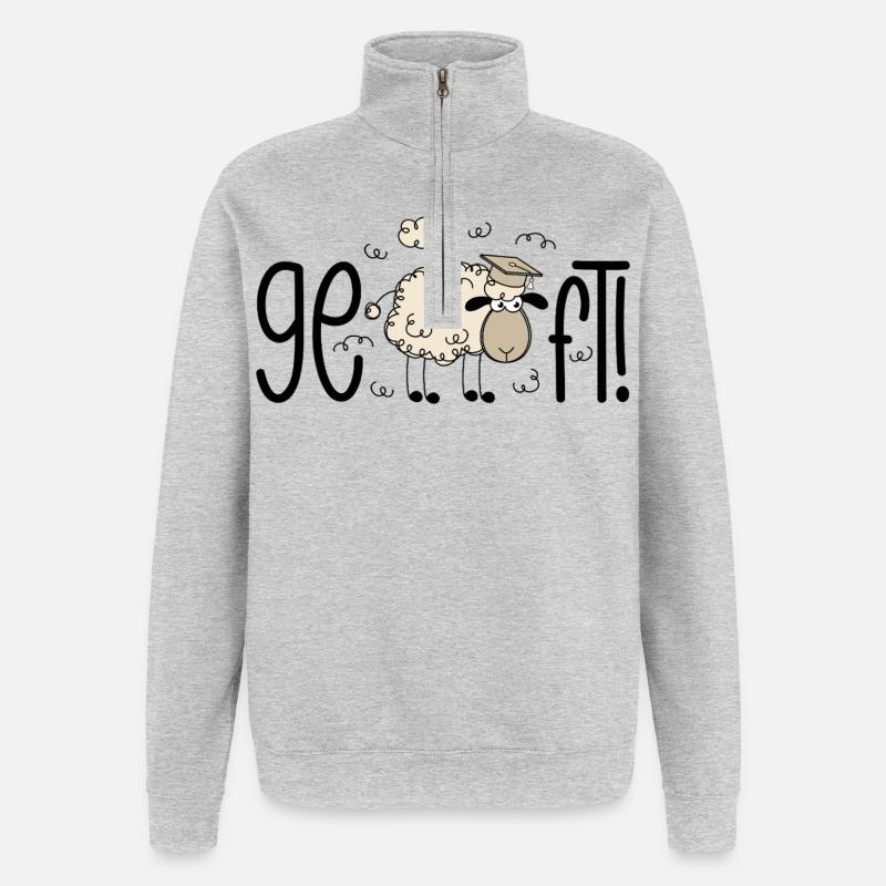 Done! Sheep - Quarter-Zip Sweatshirt - heather grey