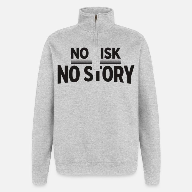 AUCUN RISQUE SANS HISTOIRE Déclaration d’aventure - Sweat à zip 1/4 - gris chiné