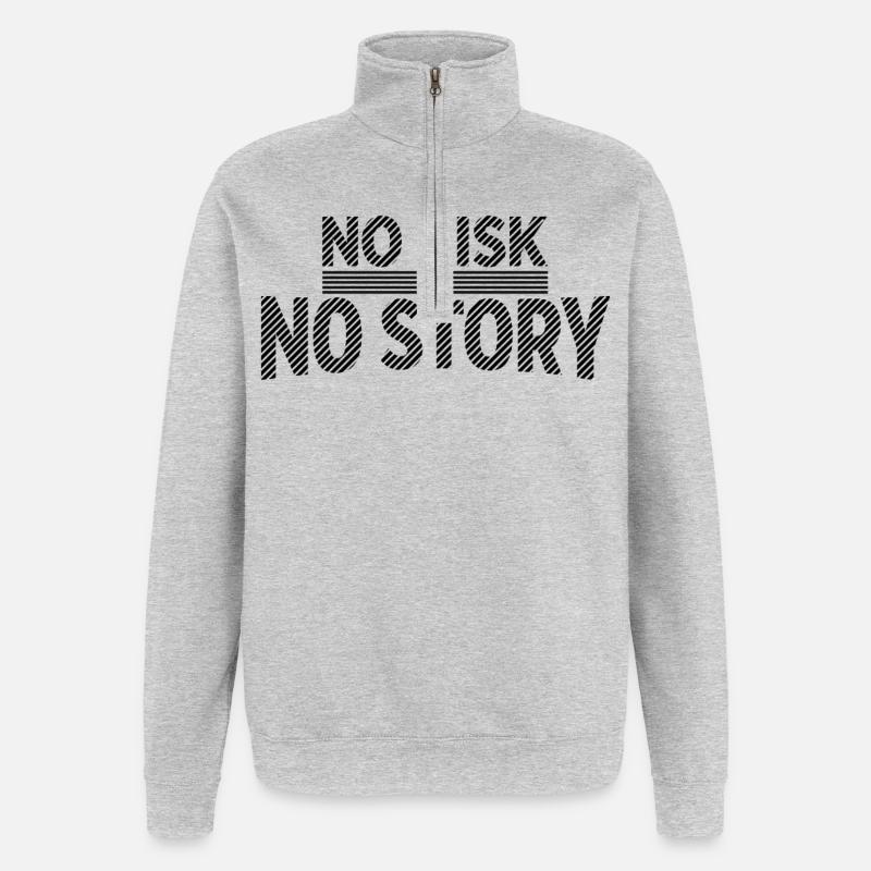 AUCUN RISQUE SANS HISTOIRE Déclaration d’aventure - Sweat à zip 1/4 - gris chiné