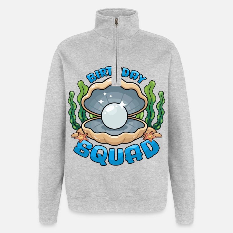 Équipe d’anniversaire Plage Croisière d’été - Sweat à zip 1/4 - gris chiné