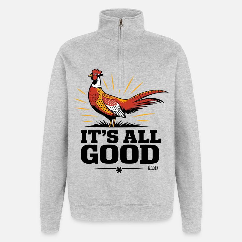 Explosion de Phénix Cramoisi - Sweat à zip 1/4 - gris chiné