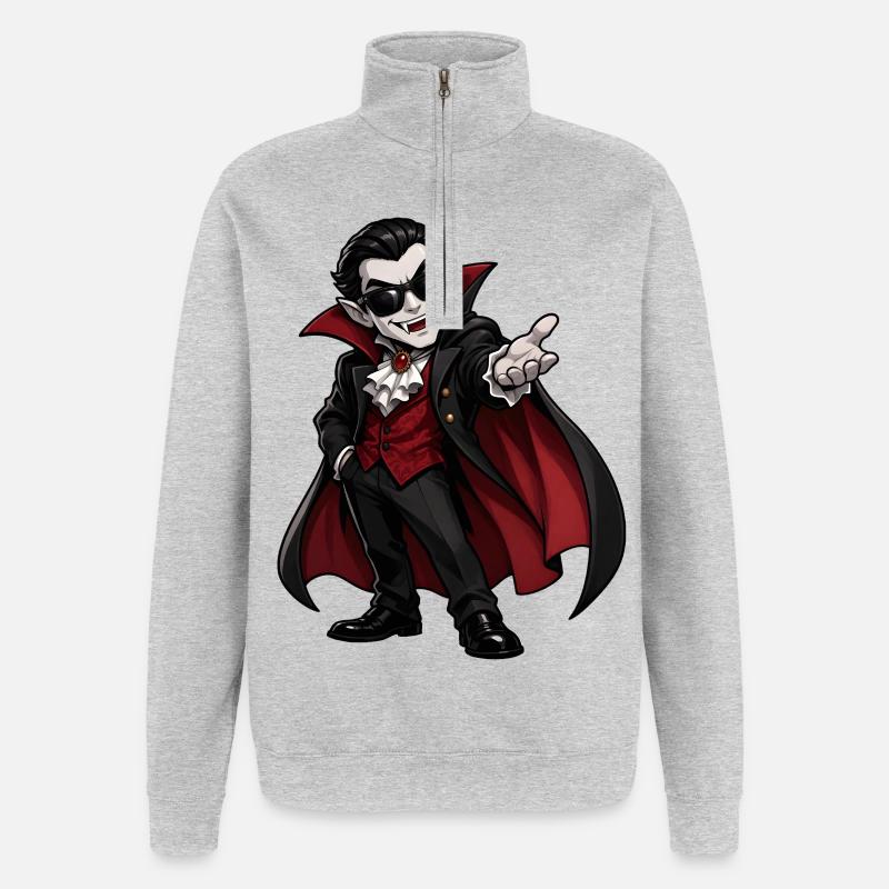 Vampire - Quarter-Zip Sweatshirt - heather grey