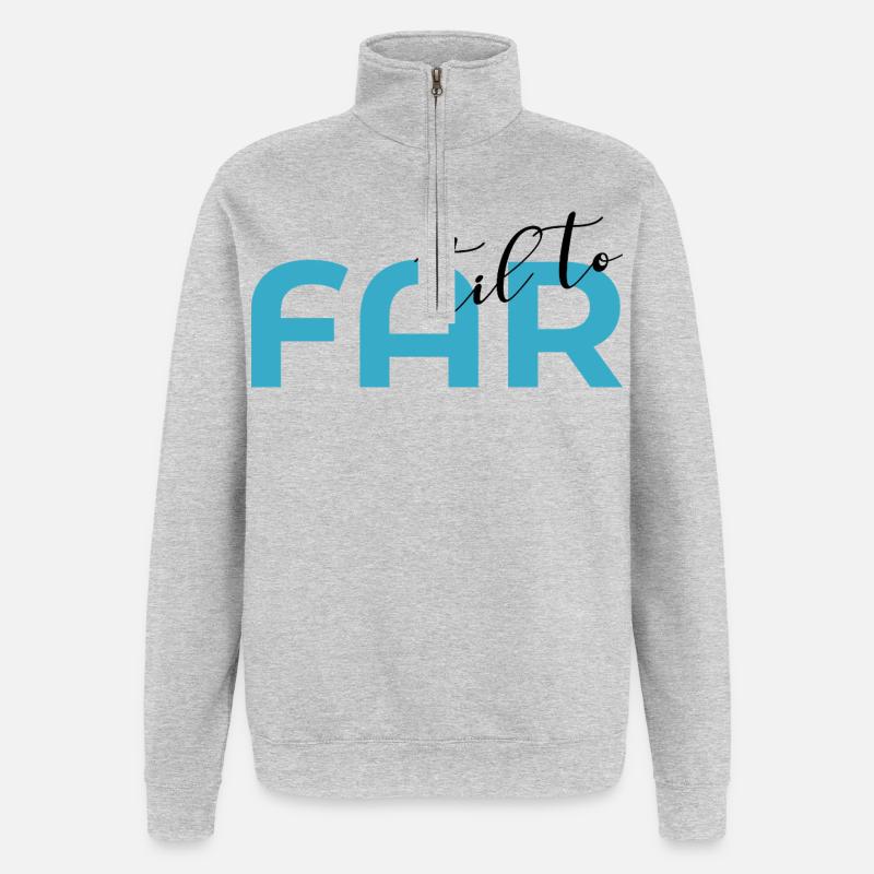 Vater von zwei Kindern - Quarter-Zip-Sweatshirt - Grau meliert