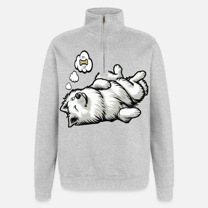 White Shepherd Shepherd Shepherd Dogs - Quarter-Zip Sweatshirt - heather grey