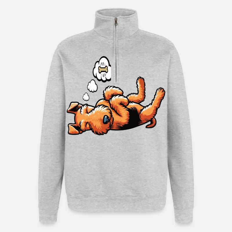 Airedale Terrier Airedales Airedale Lover - Quarter-Zip Sweatshirt - heather grey