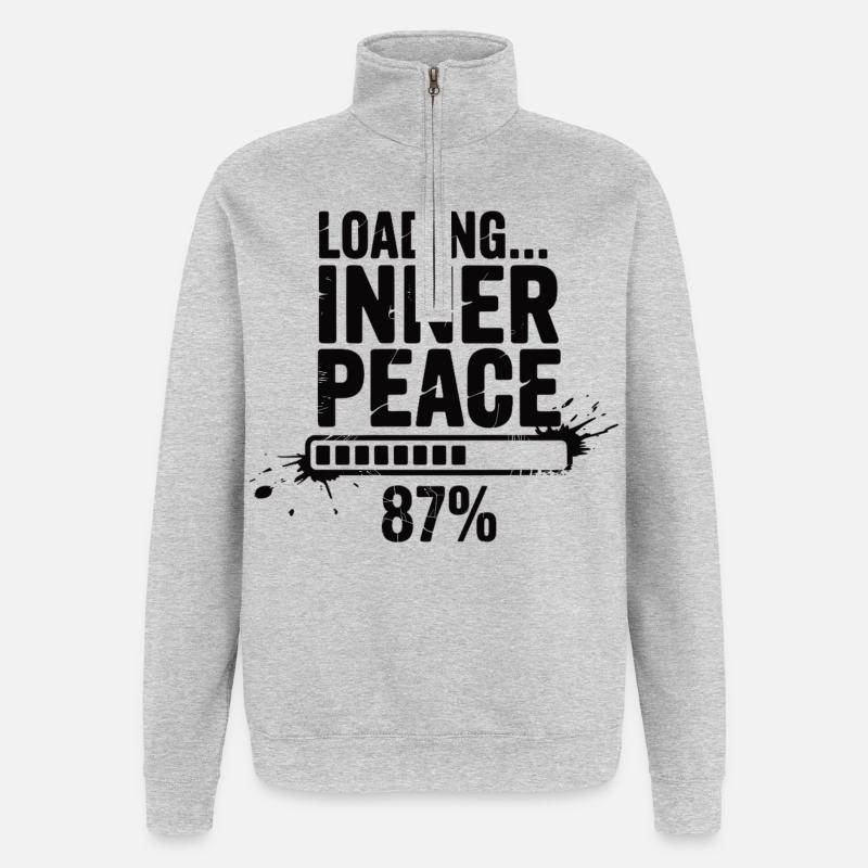 Loading Inner Peace - Sarkasmus Stress Shirt - Quarter-Zip-Sweatshirt - Grau meliert