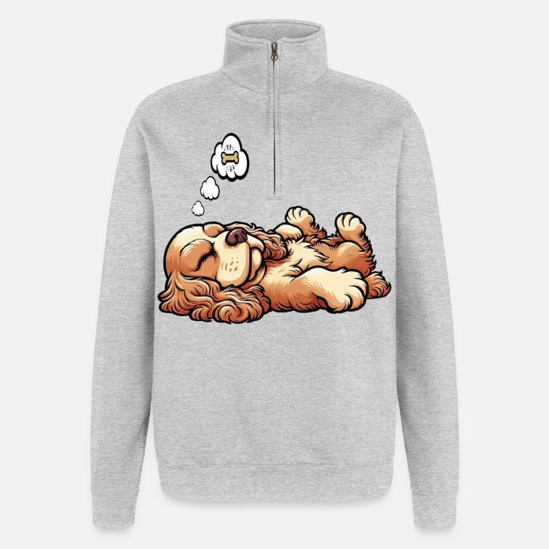 Cocker Spaniel Cockerhund Cocker Spaniel Besitzer - Quarter-Zip-Sweatshirt - Grau meliert