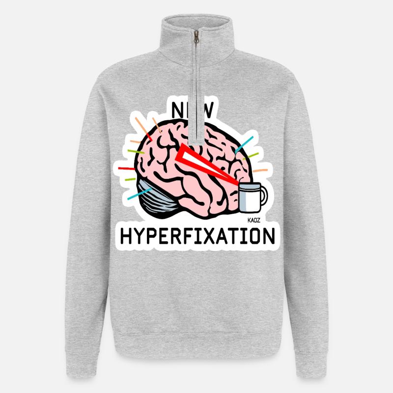 Hyperfix Brain Laser - Quarter-Zip Sweatshirt - heather grey