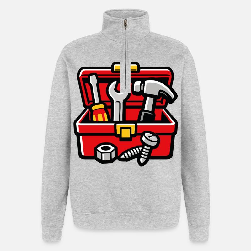 DIY Workshop Tool Box - Quarter-Zip Sweatshirt - heather grey