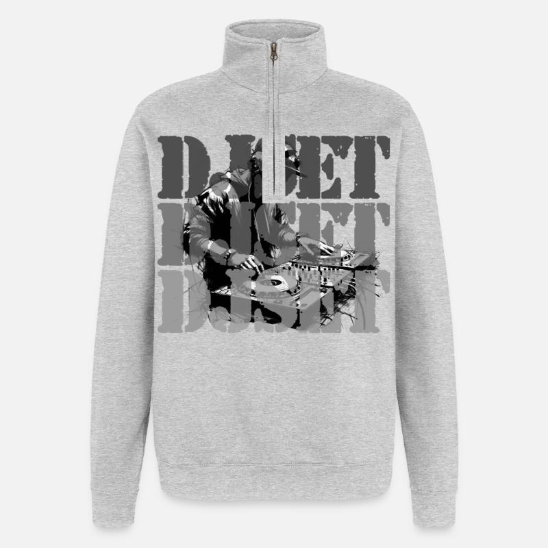 DJ set - Quarter-Zip Sweatshirt - heather grey