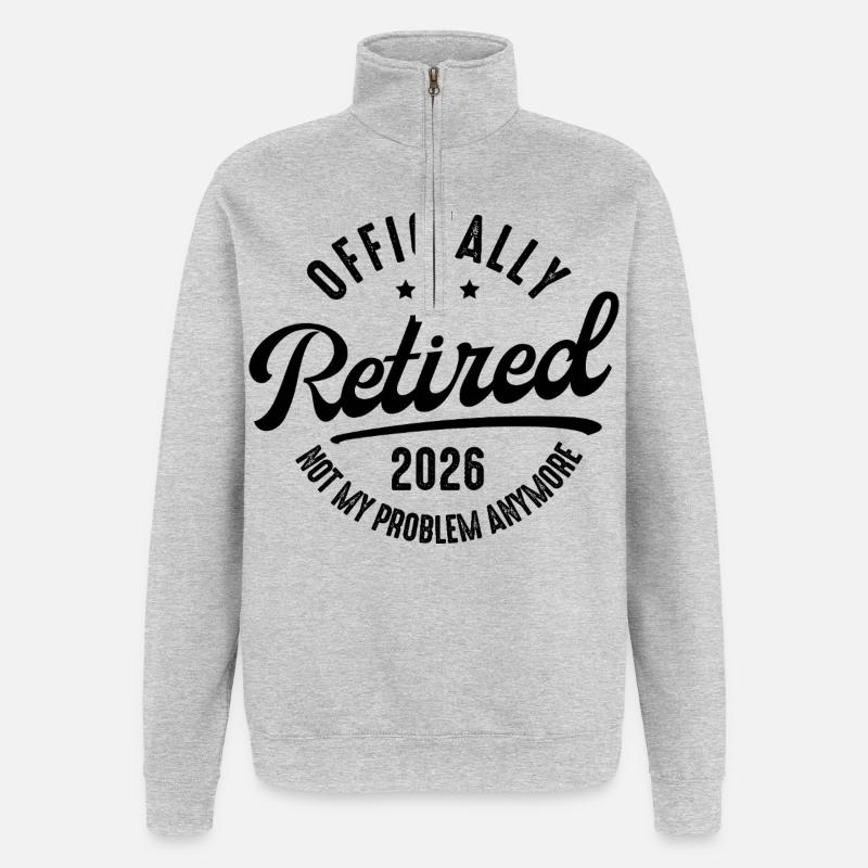 Ruhestand 2026 Nicht mein Problem - Quarter-Zip-Sweatshirt - Grau meliert