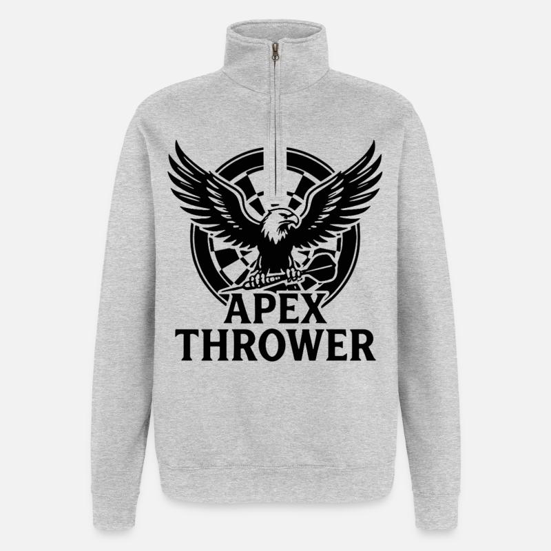 Lanceur d’apex de fléchettes - Sweat à zip 1/4 - gris chiné