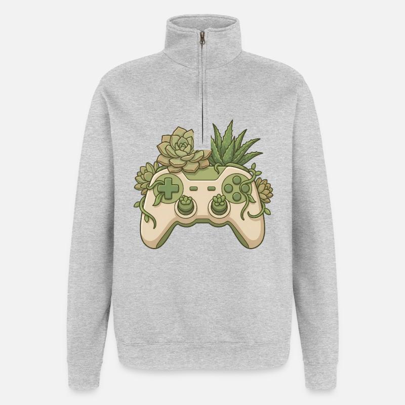 Manette Succulent - Collant de jeu mignon - Sweat à zip 1/4 - gris chiné