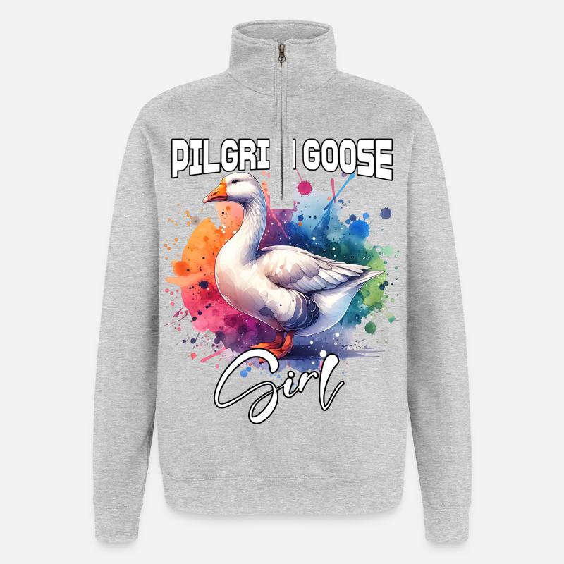 Pilgrim Goose Mädchen Pilgrim Gans - Quarter-Zip-Sweatshirt - Grau meliert